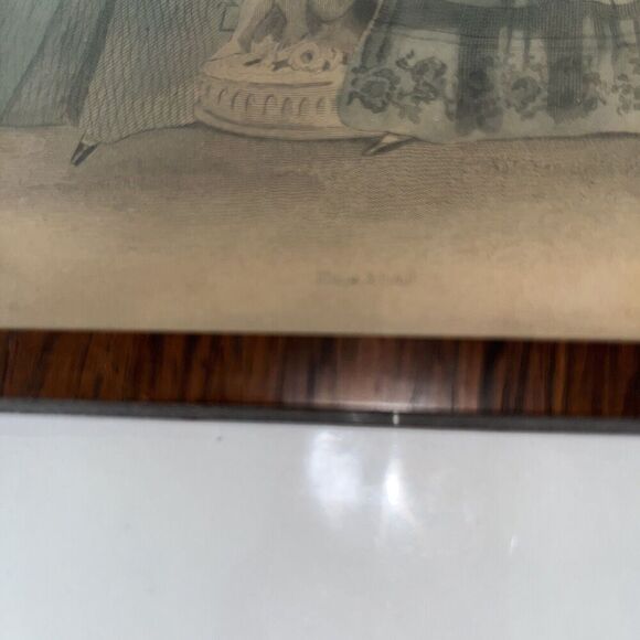 Antique 1863 Hand Colored Illman & Sons Engraving : Parisian Fashion - Framed - Picture 9 of 9